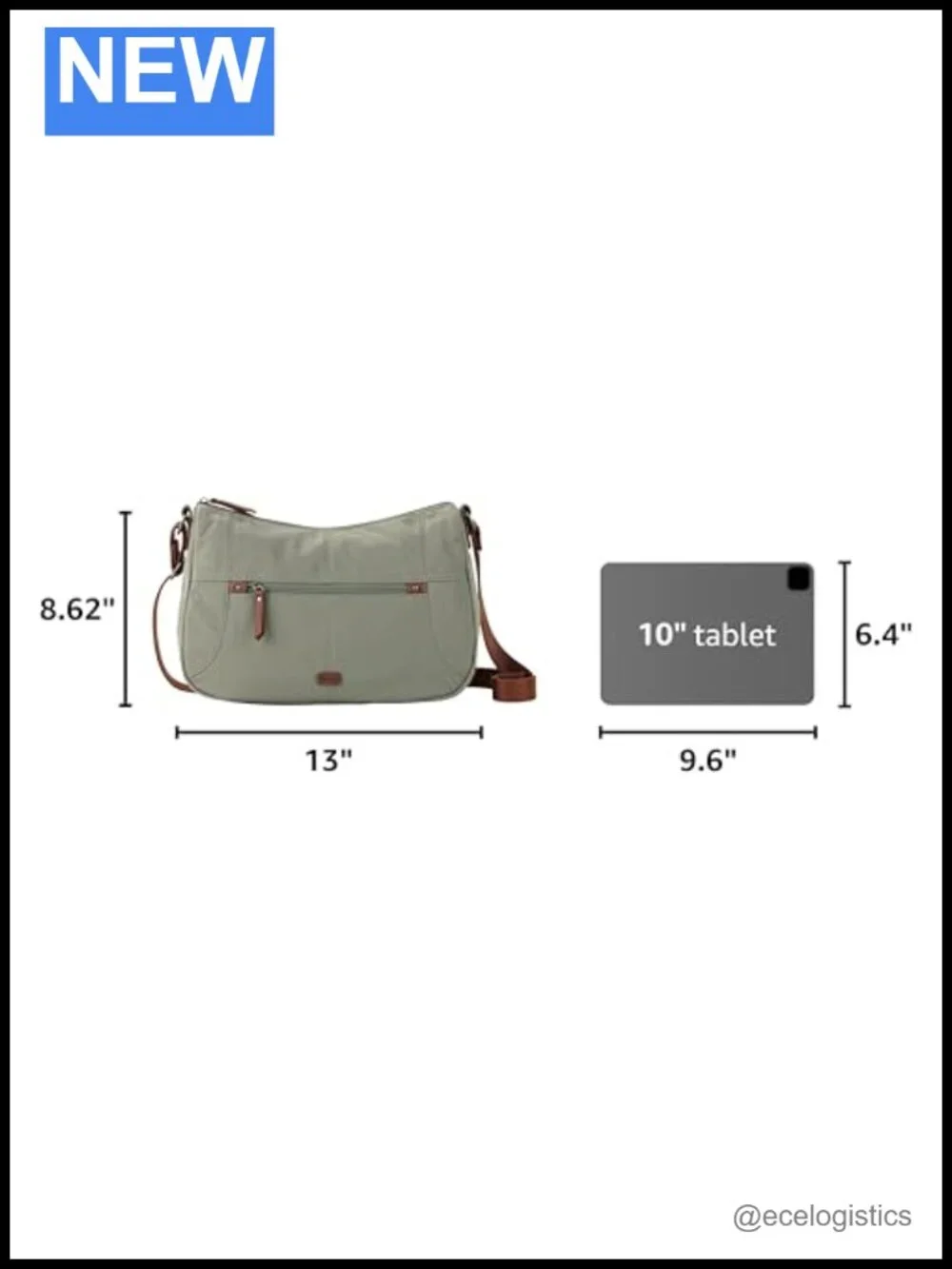 Recycled Nylon Hobo Bag Lightweight Travel Shoulder Crossbody with Zipper